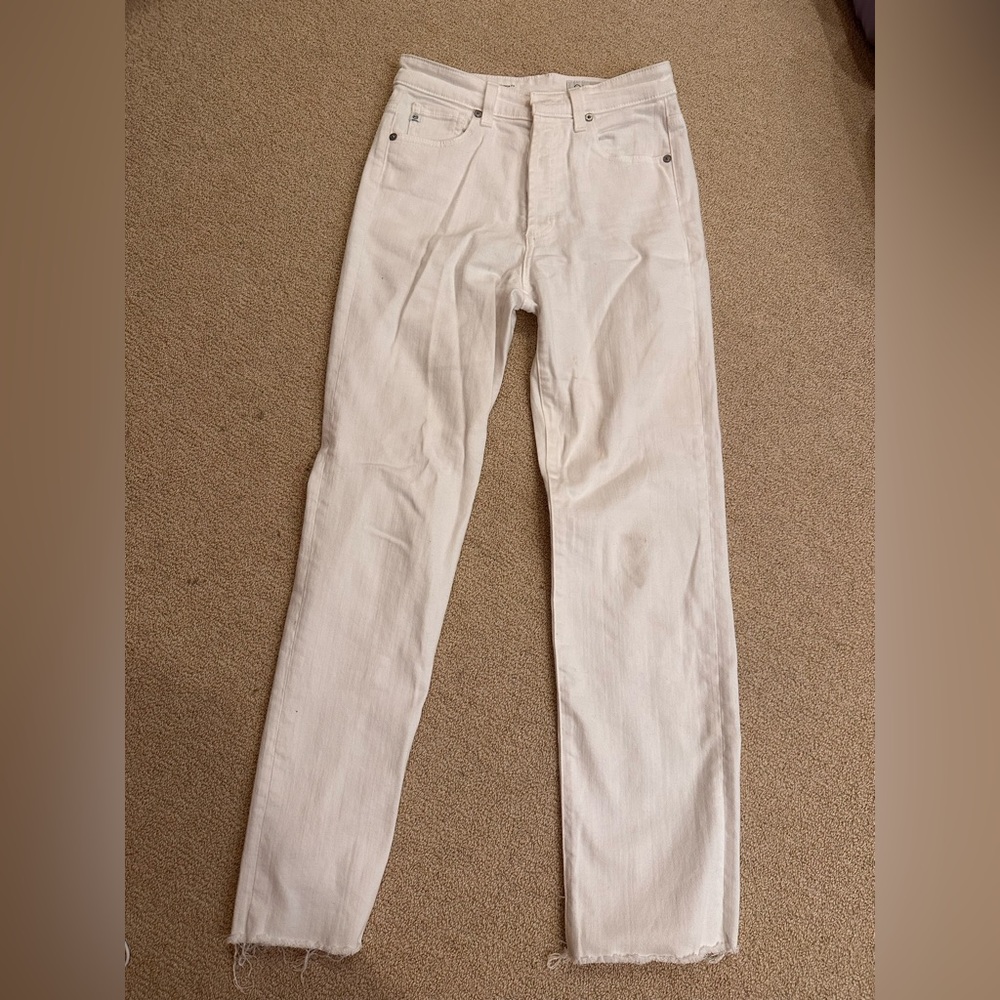AG Alexis crop high rise straight jeans— small yellow stain on the back